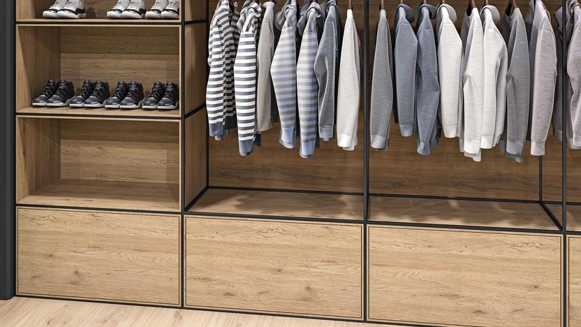 Planung Seitenansicht Schrank für Modegeschäft